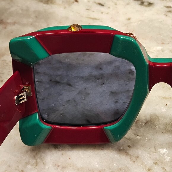 GUCCI HOLLYWOOD FOREVER OVERSIZED SQUARE MASK EMBELLISHED CRYSTAL SUNGLASSES main image 9